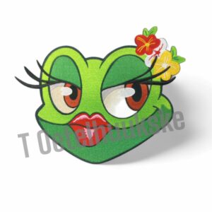 Oeteldonk rugembleem kikkerkop met bloemen