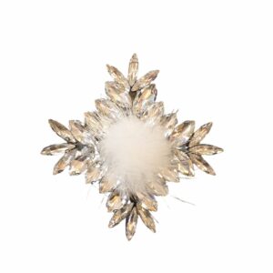 Strass ster wit/zilver met plush