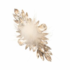 Strass punt wit/zilver met plush
