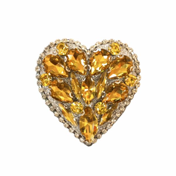 Hart goud met strass stenen