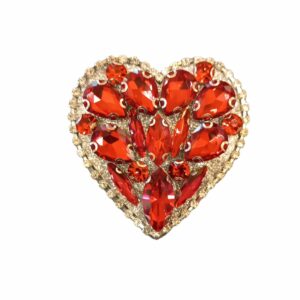 Hart rood met strass stenen
