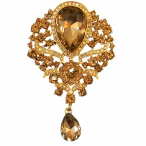 Broche goud met stenen