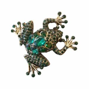 Kikker broche emerald groen