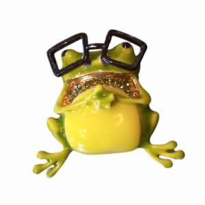 Kikker broche met brilletje