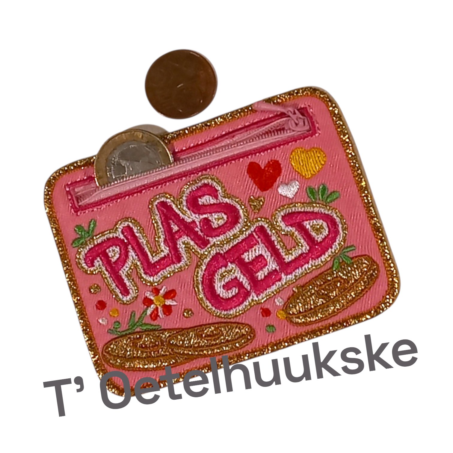 Oeteldonk embleem Plasgeld roze